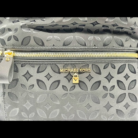 Michael Kors Floral Kelsey Nylon Large Backpack Black main image 11
